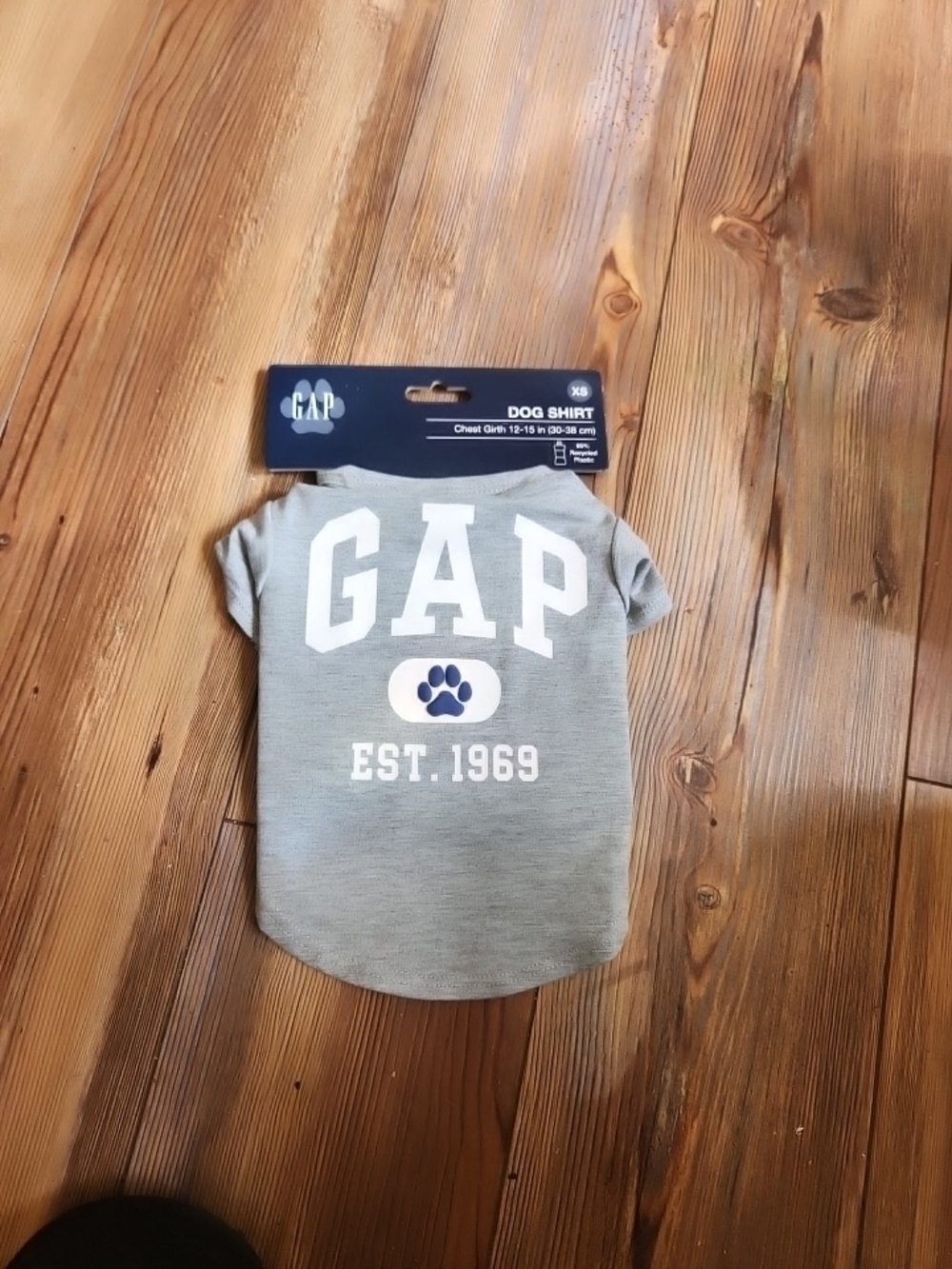 GAP Gray Short Sleeve Logo Tee with Paw Print